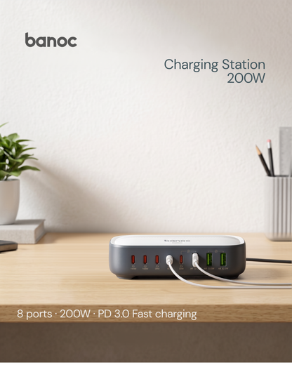 200W  8 Port PD Universal Charging Adapter