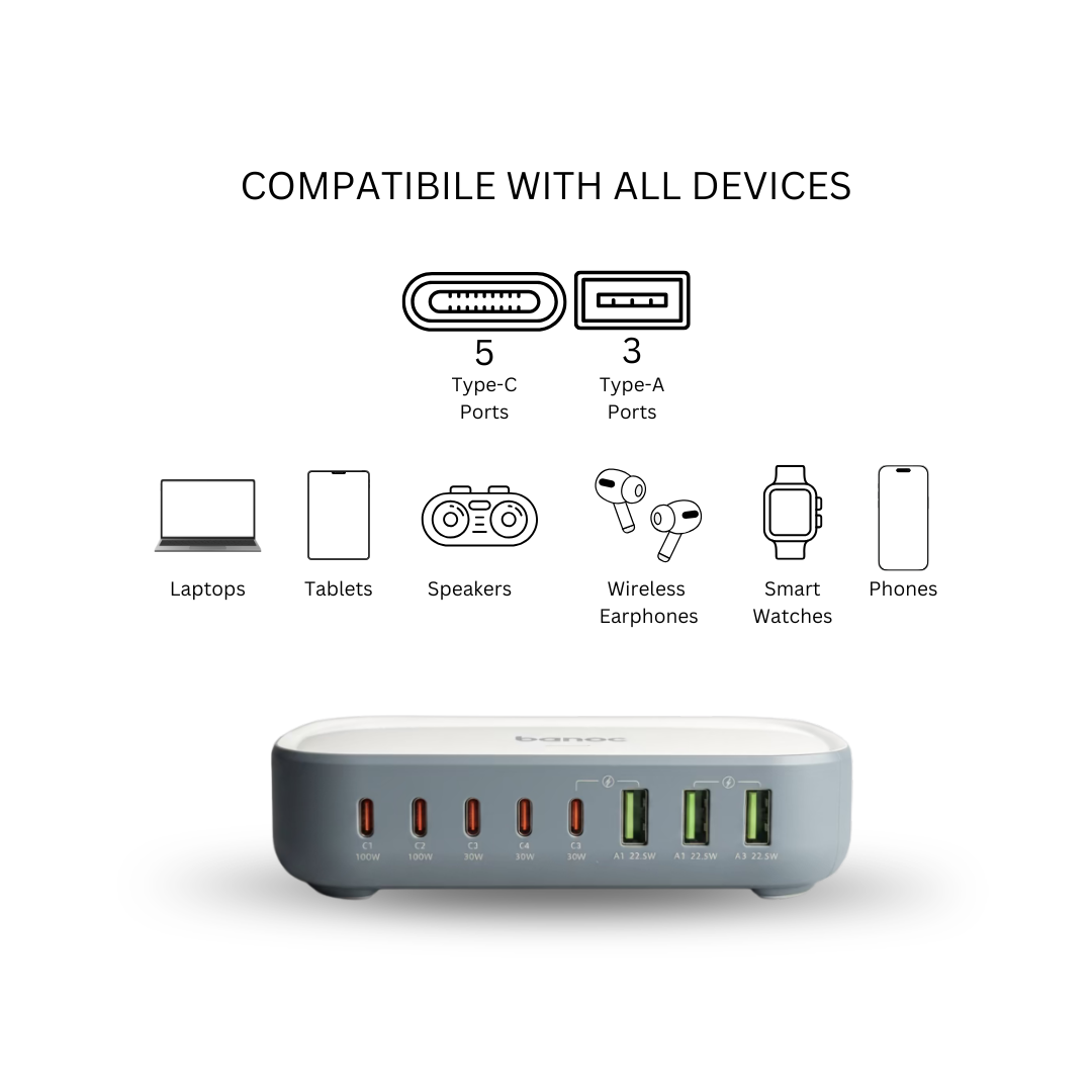 200W  8 Port PD Universal Charging Adapter