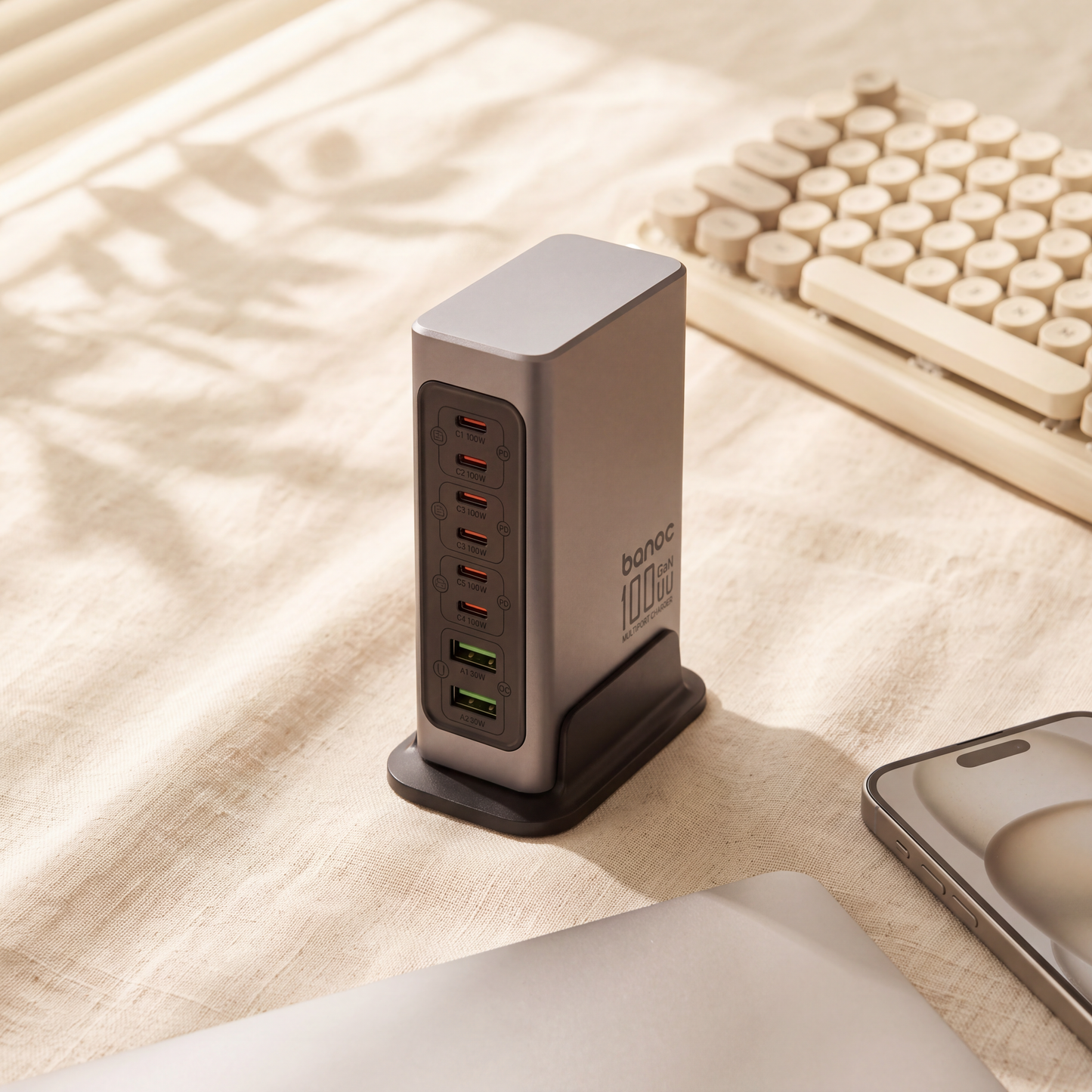 Banoc 100W  8-Port GaN Multiport  Charging Station